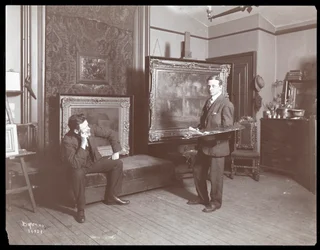 Granville Smith in his studio, New York, 1907
